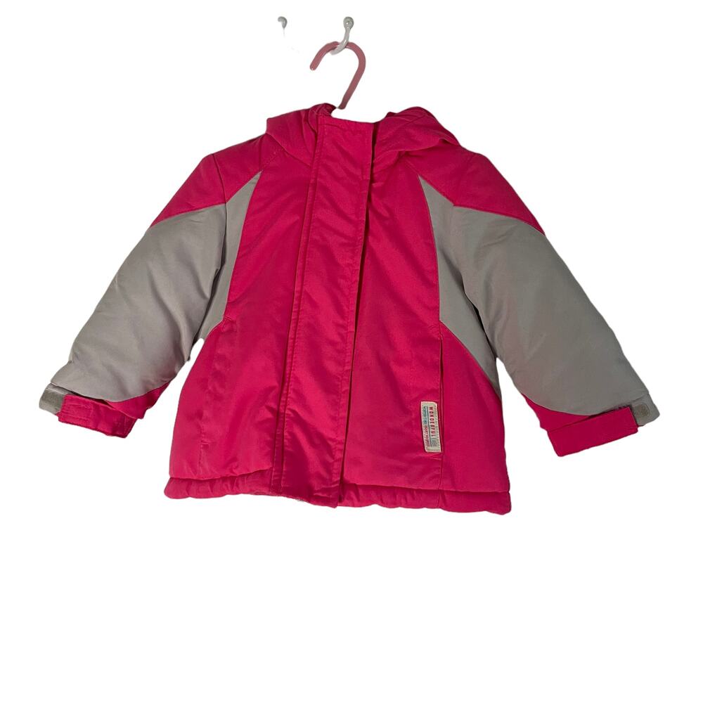 Carters Baby Girl 12 Months Pink Gray Hooded Puffer Winter Jacket Coat RN15101